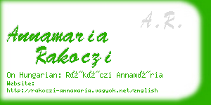 annamaria rakoczi business card